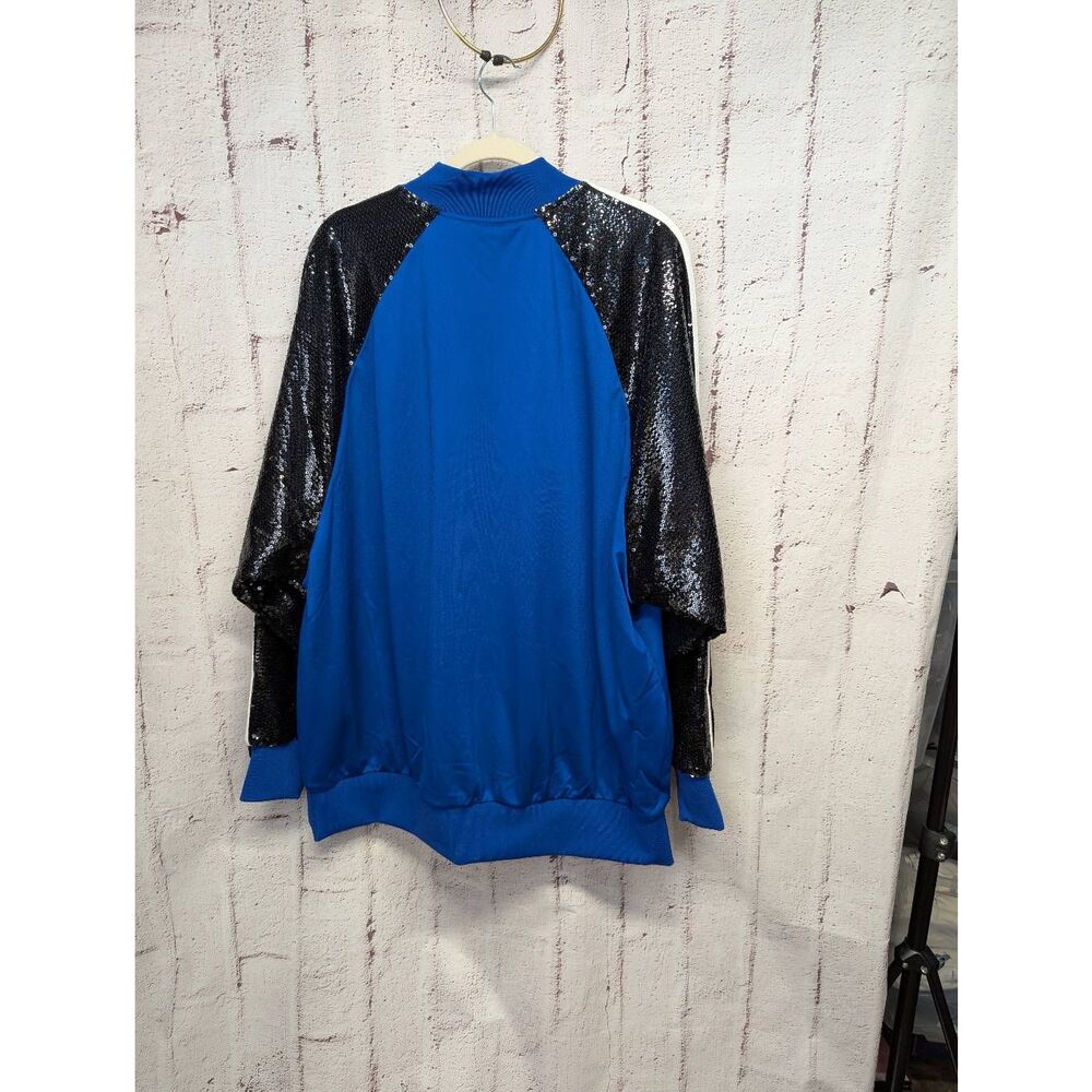 KORN x ADIDAS Limited Edition Blue Full zip Track Suit Jacket w Black Sequin Sle - Picture 4 of 9